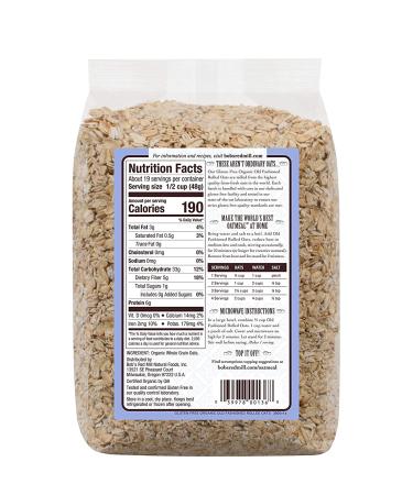 Bob's Red Mill Gluten Free Organic Old Fashioned Rolled Oats 32oz - Pack of 4 - Buy Online on GoSupps.com