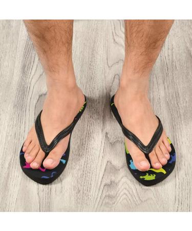 Mnsruu Animal Paw Print Flip Flops - Black | XL Comfort for Home Hotel Spa & Travel - Unisex Footwear - Buy Online on GoSupps.com
