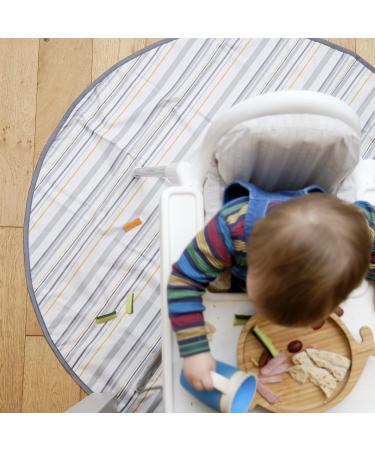 Prince Lionheart Multi-Purpose Catchall Splat Mat - Gray Stripe, 47.75x47.75 Inch - Ideal for Meal or Craft Time, Easy to Clean - Pack of 1 - Buy Online on GoSupps.com