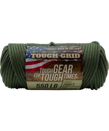 TOUGH-GRID 550lb Paracord - Mil-Spec Type III Parachute Cord in Camo Green 100Ft. - Ideal for Bracelets & Lanyards - Buy Online on GoSupps.com