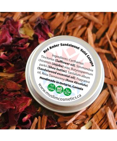 Red Amber Sandalwood Cologne/Rose Oud solid cologne/Halal cologne / 100% Natural // Made in Canada - Muslim Cosmetics - Red Amber Sandalwood 0.5oz / 14ml - Buy Online on GoSupps.com