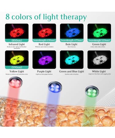 BUBLOC Red Light Therapy Mask Led Contour Face Mask Light Therapy 7+1 Color Near-infrared 850 Red Light Face Mask Portable and Rechargeable Red Light Therapy At Home and Wireless Led Face Mask - Buy Online on GoSupps.com