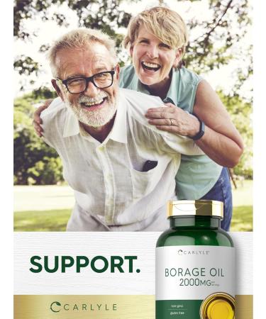 Carlyle Borage Oil Supplement | 2000mg | 200 Softgel Capsules | 320mg of GLA | Cold Pressed & Hexane Free | Non-GMO & Gluten Free - Buy Online on GoSupps.com