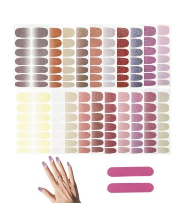 TSHAOUN 20 sheet nail sticker nail ticker with 2 pcs nail files nail foil self -adhesive beautiful fashion DIY decoration glitter self -adhesive nail foil nail sticker decay pictures (22 PCs) - Buy Online on GoSupps.com
