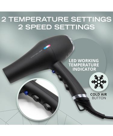 Corioliss Professional Ionic FLOW Power hairdryer Black Chrome 2200 W 3 temperature settings and 2 speed settings - Buy Online on GoSupps.com