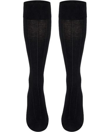 Buy Women's Ribbed Compression Socks 15-20 mmHg - Cotton Black Medium Pair - International Shipping Available - Buy Online on GoSupps.com