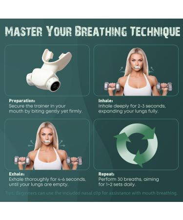 Bodyssey Adjustable Respiratory Trainer Handheld Breathing Exercise Device with Dual Mouthpieces Independent Resistance Settings for Enhanced Breathing Techniques (Ivory White) - Buy Online on GoSupps.com