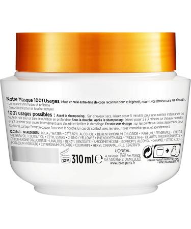 L'Or al Paris Elseve Huile Extraordinaire Coco Extra-Fine Coconut Oil Mask High Lightness Nutrition for Normal to Dry Hair 1 Unit - 310 ml - Buy Online on GoSupps.com