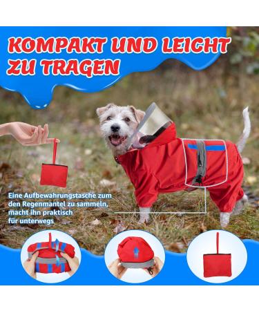 Buy Eyein Waterproof Dog Rain Coat - Large Dog Rain Jackets with Hood Reflective Stripes & Linen Holes Easy to Wash & Stow - XXXL - Buy Online on GoSupps.com