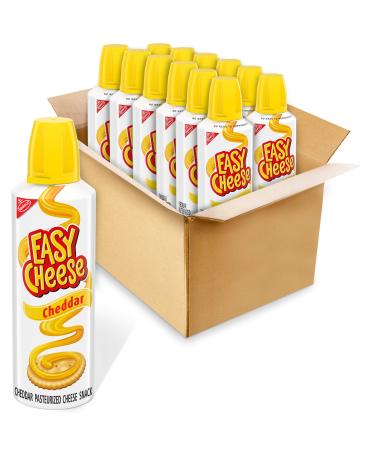 Easy Cheese Cheddar Cheese Snack, 8 oz Cans (Pack of 12)