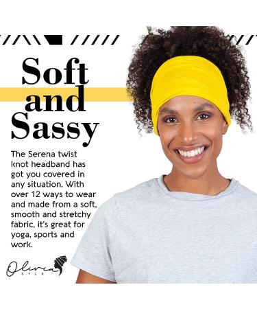 Olivia Sylx Twist Knot Headband for Women - African Turban Yoga Headband in Yellow - Buy Online on GoSupps.com