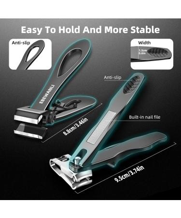 EBEWANLI Nail Clipper Set 360 Degree Rotary Fingernail and 17mm Wide Jaw Opening Straight Toenail Clippers Cutters for Thick Nails Toe Nail Clippers for Men Seniors Women Rotating+Straight - Buy Online on GoSupps.com