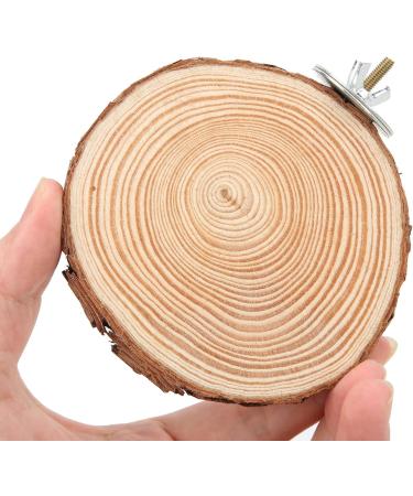 Round Wooden Bird Seating Board - Ribballs Perch Platform for Parrots & Nymphensittich - 10cm Cage Accessory - Buy Online on GoSupps.com