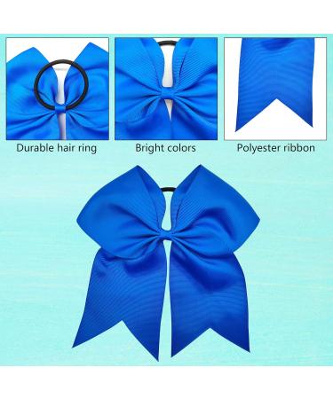 Niuhong Hair Tie - 4 Pieces Bow Hair Loops Large Colorful Bows Cheerleading Girls Accessory Blue (20.3 cm) - Buy Online on GoSupps.com
