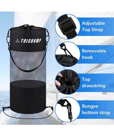Portable Mesh Boat Trash Bag | Reusable Pontoon Boat & Kayak Accessories - Black - Buy Online on GoSupps.com