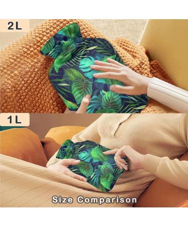 Naanle Tropical Leaf Hot Water Bottle - 2L Heat Bottle for Back Pain Relief Hand & Foot Warmer Neck Warmth & Cold Therapy - Buy Online on GoSupps.com