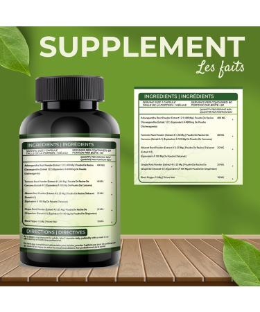 Ashwagandha Extract Capsule - Great Strength Blended Ginger Root Turmeric Curcumin Alkanet Root and Black Pepper - 60 Capsules - 2 Month Supply - Buy Online on GoSupps.com