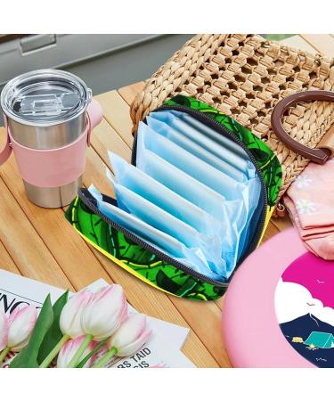 Menstrual Pad Bag with Zipper | Ladies Napkin Pouch & Tampons Collection Bag for Women & Girls - Yellow Cactus - Buy Online on GoSupps.com