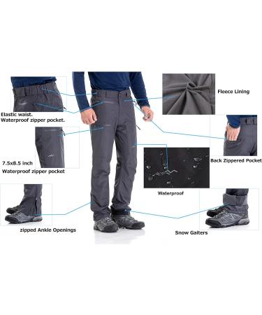 TRAILSIDE Mens Ski Snow Snowboard Pants - Wind/Waterproof Insulated Black (018) Large - Buy Online on GoSupps.com