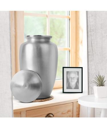 Cremation Urn for Adult Ashes Pewter Urn for Human Ashes Cremation Urns for Human Ashes Metal Hand Painted Burial and Funeral Cremation Urn With Elegant Finish - 10 Inch (25 CM) - Silver 10" Plain Silver - Buy Online on GoSupps.com