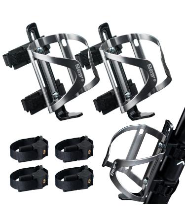 Bike Water Bottle Holder No Screws, Double Fix with Removable Velcro for Mountain Bottle Cage, 2 Pack Lightweight Aluminum Alloy Silver Bicycle Cup Cage Holder for Bicycle Accessories Portable - Buy Online on GoSupps.com