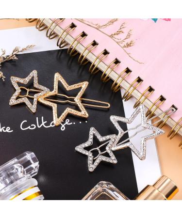 OIIKI Star Hair Clips 8pcs - Elegant Metal Hair Barrettes with Rhinestone Hairpin for Women and Girls - Buy Online on GoSupps.com