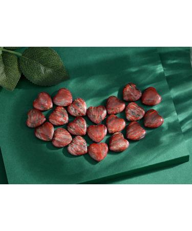 MAIBAOTA Red Sesame Healing Crystals Gemstones Pocket Gifts Heart-Shaped Nature Spiritual Energy for Women Men Reiki Divination Balancing Yoga Meditation 10PCS - Buy Online on GoSupps.com
