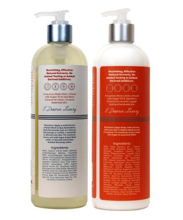 Buy Argan & Acai Body Wash & Lotion Gift Set - Clean & Tropical Scents - 16 oz 2-Piece Set | International Shipping Available - Buy Online on GoSupps.com