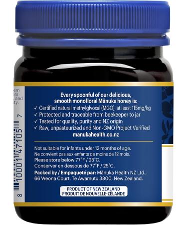 Manuka Honey MGO 115+ Bronze 250g | Premium Raw Honey | Healing Manuka Honey for Wounds & Skin UMF 6+ by Manuka Health Manuka Honey Bronze MGO 115+ UMF 6+ 250 g (Pack of 1) - Buy Online on GoSupps.com