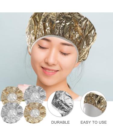 GANAZONO Lot de 4 Bonnets en Aluminium pour Soins Capillaires la Vapeur R utilisables lastiques 28 CM Couleurs Argent et Or Adapt s pour Profond et Coloration en Salon Domicile - Buy Online on GoSupps.com