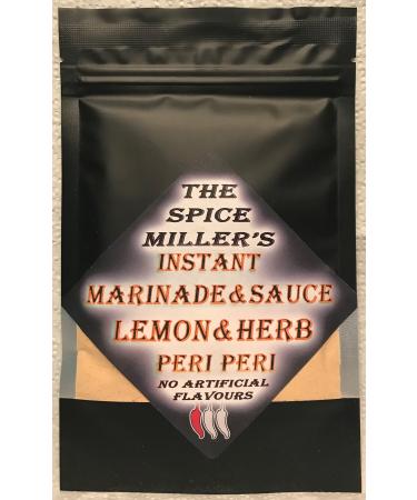 The Spice Miller's Instant Marinade & Sauce or BBQ Rub (Lemon & Herb Very Mild Piri Piri Peri Peri) Makes 400ml Lemon & Herb Mild Peri Peri