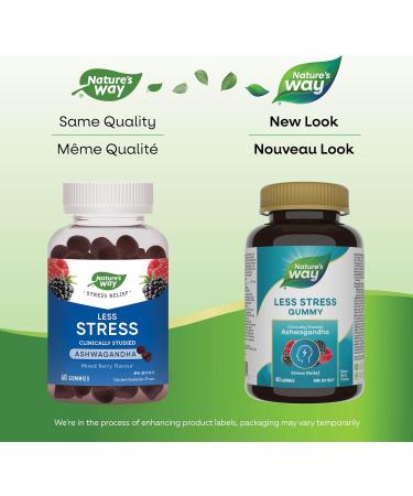 Nature's Way Less Stress Gummies Clinically Studied Ashwagandha Supplement for Adults Help to Reduce the Symptoms of Stress Natural Mixed Berry Flavour 60 Gummies - Buy Online on GoSupps.com