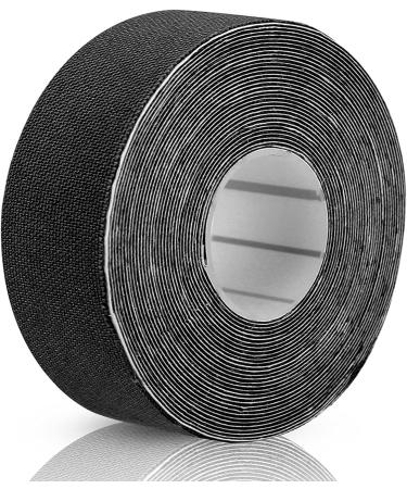 Kinesiology Tape - 1 Roll Cotton Elastic Athletic Tape for Injuries & Muscle Support - Black Adhesive Sports Bandage - Buy Online on GoSupps.com