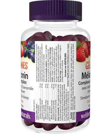 Webber Naturals Sleep Complex Gummies with 5 mg of Melatonin and Herbal Blend 60 Berry Flavoured Gummies For Sleep Support Vegan - Buy Online on GoSupps.com