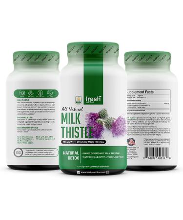 Organic Milk Thistle 2000mg - 4 Month Supply - CCOF Certified - Made in USA - Buy Online on GoSupps.com