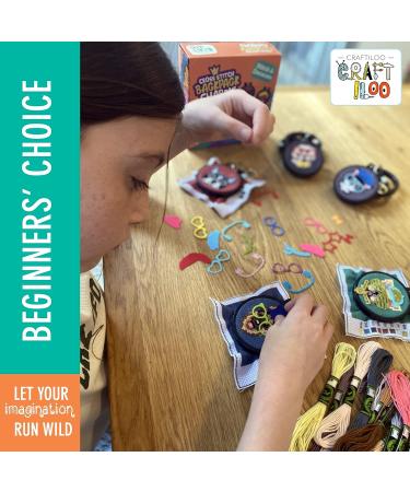 Stamped Cross Stitch Kits for Kids - Beginner Needlepoint & Embroidery Set (Dogs) - Buy Online on GoSupps.com