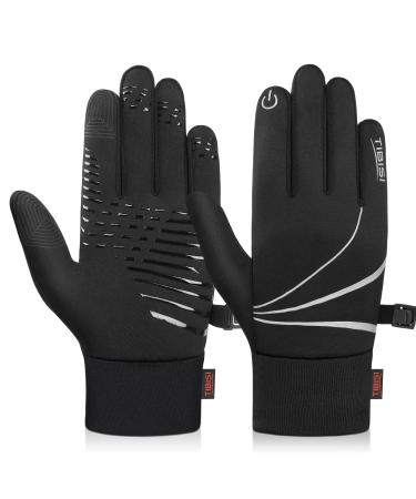 Ruixue gloves children winter warm winter gloves-kids anti-slip windproof running gloves bicycle gloves fleece water-repellent bike gloves outdoor sports l (8-10 years) black-tn12 - Buy Online on GoSupps.com