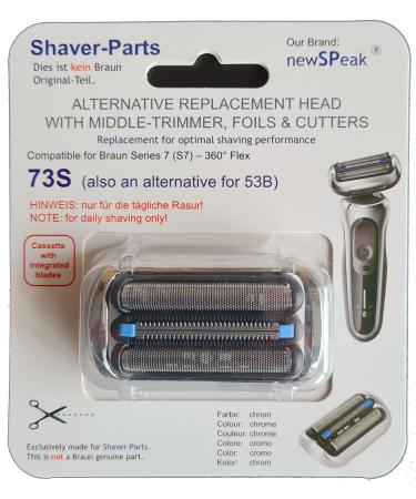 newSPeak: alternative Braun electric shaver replacement shaving part cassette 73S compatible with Series 7 (S7) 360 Flex