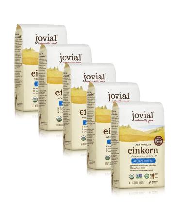 Jovial Einkorn Baking Flour | 100% Organic Einkorn All Purpose Flour | High Protein | Non-GMO | USDA Certified Organic | Delicious Taste | Product of Italy | 32 oz (5 Pack)