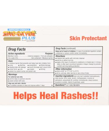 First Aid Research Corp. Zinc-Oxyde Plus Ointment 2 Ounce - Buy Online on GoSupps.com