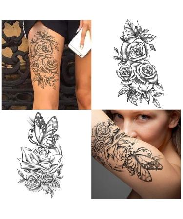 Yazhiji Large Waterproof Temporary Tattoos | Flowers Collection | 15 Sheets | Men Women | 19x9 CM - Buy Online on GoSupps.com