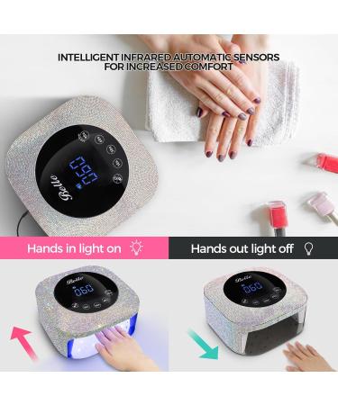 Belle UV LED Nail Lamp - Professional Gel Nail Dryer with 4 Timer Modes & Sparkling Rhinestone Decor - International Shipping Available - Buy Online on GoSupps.com