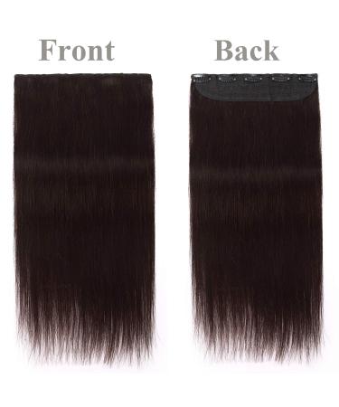 Buy Dark Brown Clip-In Hair Extensions | Thick Real Human Hair Weft 22 | 100g for Volume - Buy Online on GoSupps.com