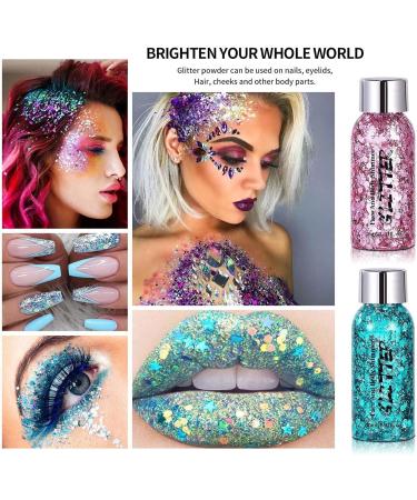  Generisch Holographic glitter gel for eyes face long-lasting shine strong adhesion for body eyes lips hair nails and body Christmas and party decoration 30 - Buy Online on GoSupps.com