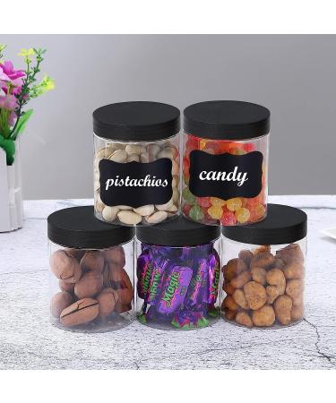 36PCS 8OZ Plastic Jars with Screw On Lids - Refillable Round Containers for Cosmetics, Food, and Slime (Clear & Black) - Buy Online on GoSupps.com