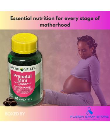 Prenatal Vitamins for Women- 120 Mini Softgels Multivitamin/Multimineral (Pack of 1) Boxed by Fusion Shop Store - Buy Online on GoSupps.com