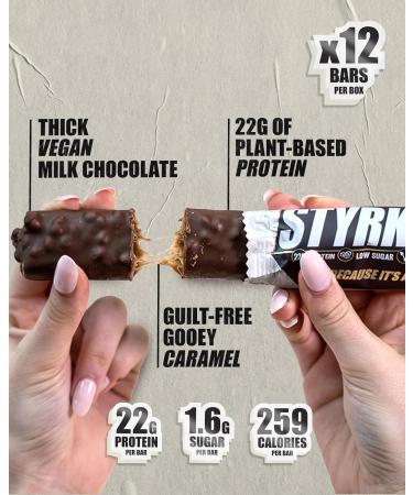 Styrkr thon Protein Bars from Styrkr Pack of 1223g protein Low Sugar Only 16g Peanut Butter & Chocolate Flavor Vegan & Gluten Free Approved by Endurance Athletes 12x Pack - Buy Online on GoSupps.com