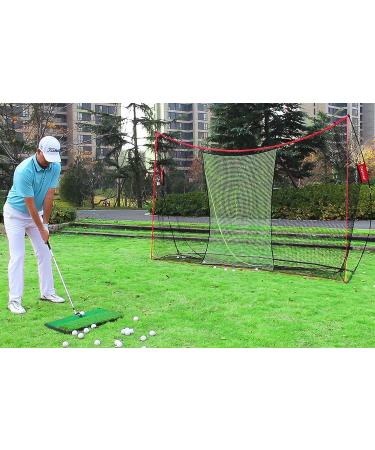 Golf Net with Mat - 10x7ft Hitting Net & Turf for Backyard Practice | Golf Driving Range Target - Buy Online on GoSupps.com