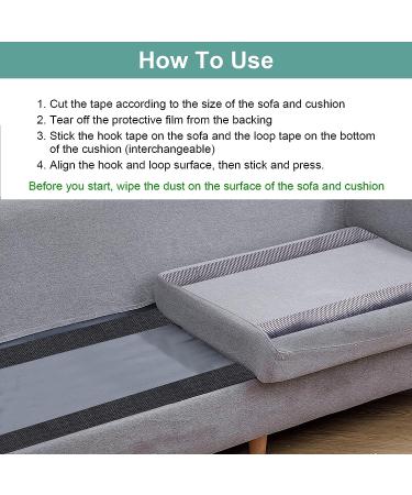 TEUVO Couch Cushion Non Slip Pads to Keep Couch Cushions from Sliding  Hook and Loop Tape with Adhesive for Smooth Surfaces  2m Long and 11cm Wide Tape with Adhesive 11 CM * 2M - Buy Online on GoSupps.com