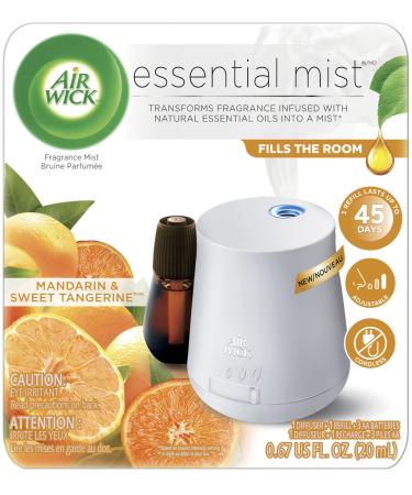 Air Wick Essential Mist, Essential Oil Diffuser, (Diffuser + 1 Refill), Mandarin & Sweet Tangerine, Air Freshener (Device and Packaging May Vary)
